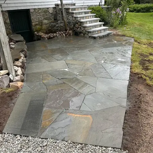 Flagstone Patios project by Br Construction Corp