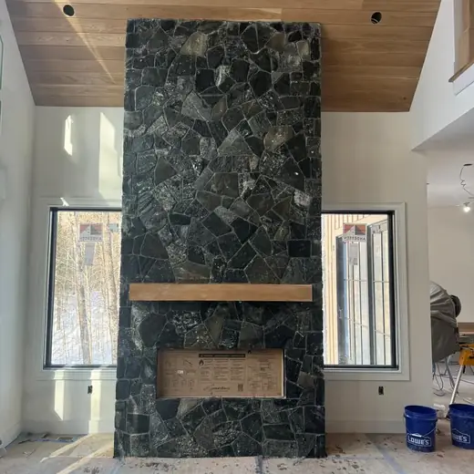 Stone Fireplace project by Br Construction Corp