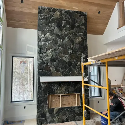 Stone Fireplace project by Br Construction Corp